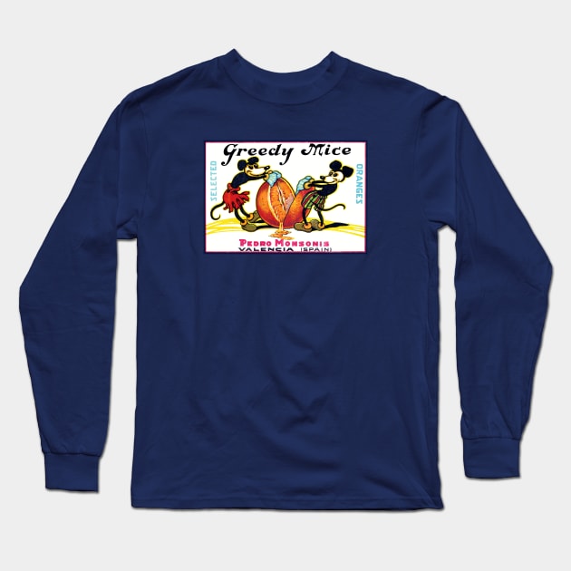 1930 Greedy Mice Long Sleeve T-Shirt by historicimage